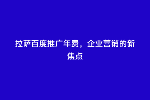 拉萨百度推广年费，企业营销的新焦点
