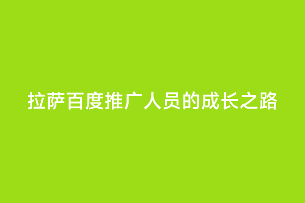 拉萨百度推广人员的成长之路