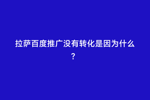 拉萨百度推广没有转化是因为什么？