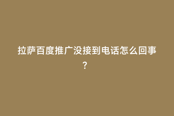 拉萨百度推广没接到电话怎么回事？