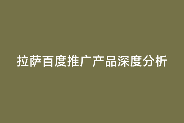 拉萨百度推广产品深度分析