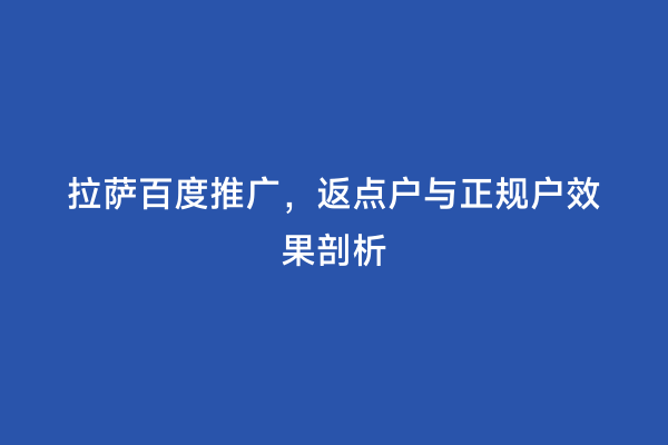 拉萨百度推广，返点户与正规户效果剖析