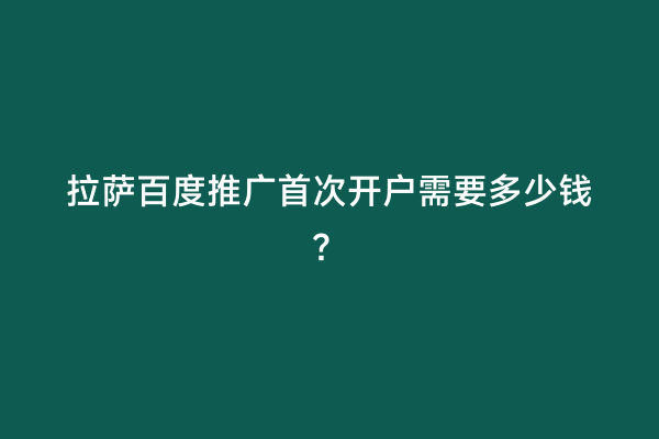 拉萨百度推广首次开户需要多少钱？