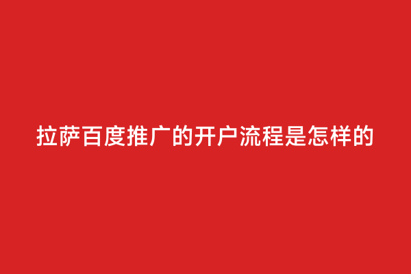 拉萨百度推广的开户流程是怎样的