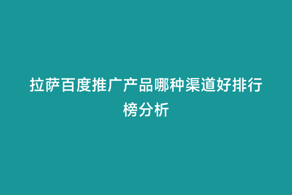 拉萨百度推广产品哪种渠道好排行榜分析