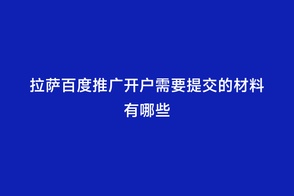 拉萨百度推广开户需要提交的材料有哪些