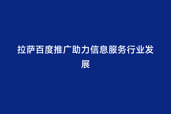 拉萨百度推广助力信息服务行业发展