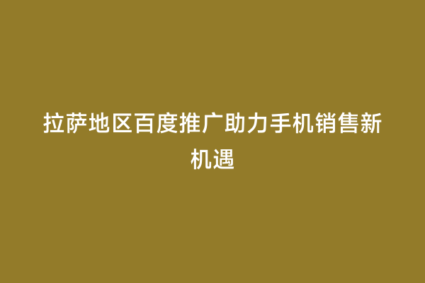 拉萨地区百度推广助力手机销售新机遇