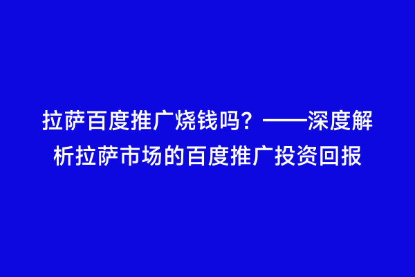 拉萨百度推广烧钱吗？——深度解析拉萨市场的百度推广投资回报