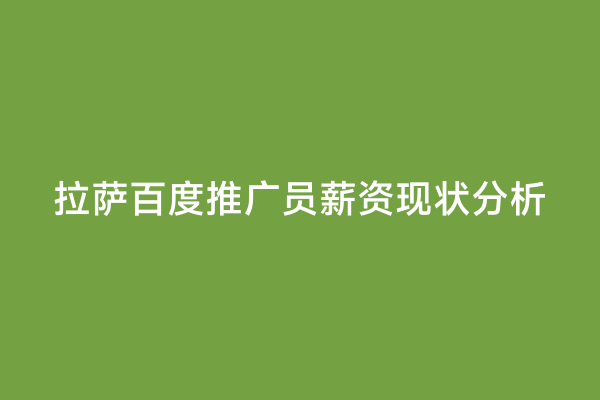 拉萨百度推广员薪资现状分析
