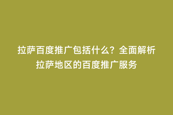 拉萨百度推广包括什么？全面解析拉萨地区的百度推广服务