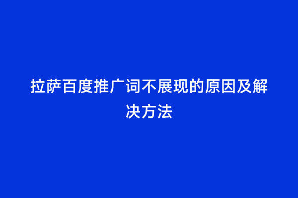 拉萨百度推广词不展现的原因及解决方法