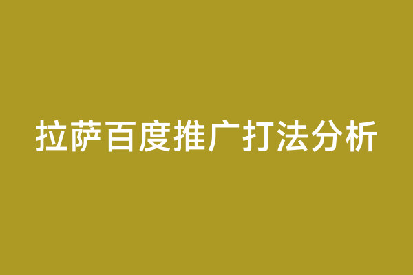 拉萨百度推广打法分析