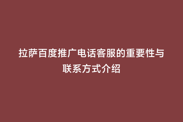 拉萨百度推广电话客服的重要性与联系方式介绍