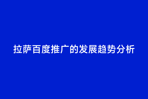 拉萨百度推广的发展趋势分析
