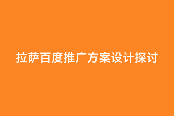 拉萨百度推广方案设计探讨