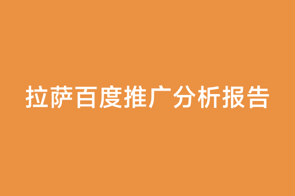 拉萨百度推广分析报告