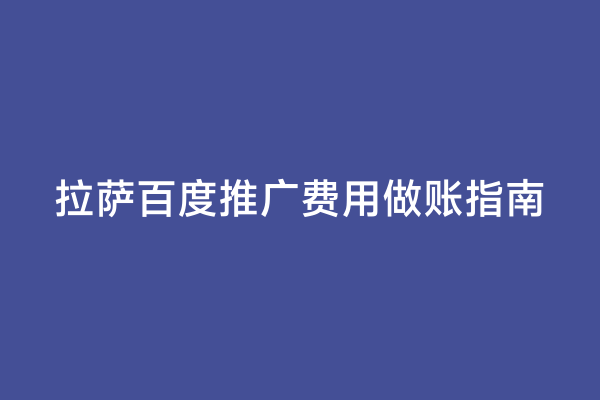 拉萨百度推广费用做账指南