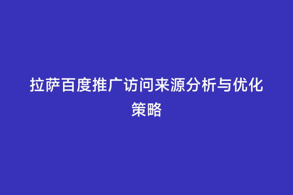 拉萨百度推广访问来源分析与优化策略