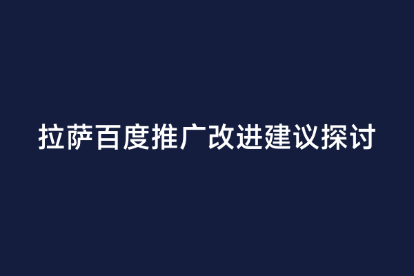 拉萨百度推广改进建议探讨
