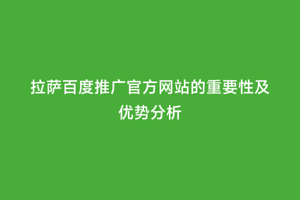 拉萨百度推广官方网站的重要性及优势分析