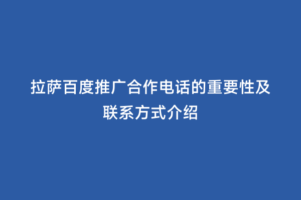 拉萨百度推广合作电话的重要性及联系方式介绍