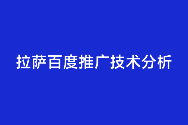 拉萨百度推广技术分析