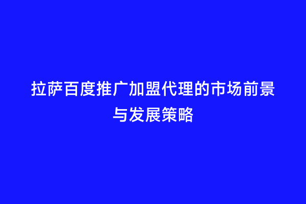 拉萨百度推广加盟代理的市场前景与发展策略