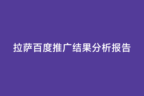 拉萨百度推广结果分析报告