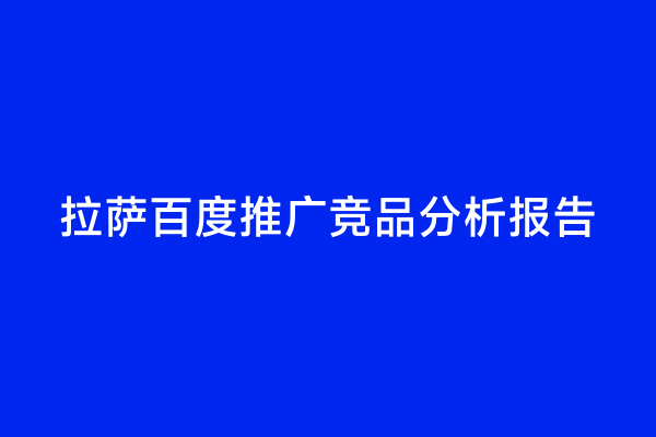 拉萨百度推广竞品分析报告