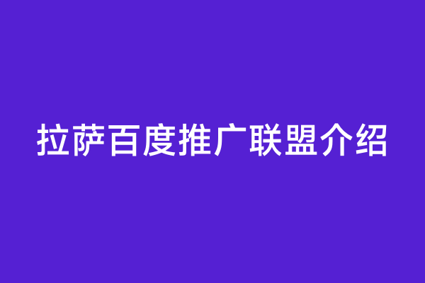 拉萨百度推广联盟介绍