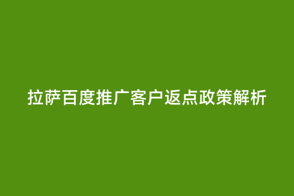 拉萨百度推广客户返点政策解析