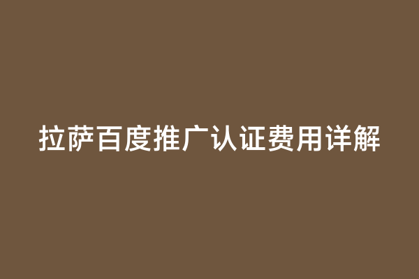 拉萨百度推广认证费用详解