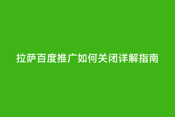 拉萨百度推广如何关闭详解指南