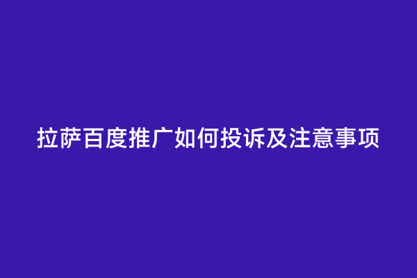拉萨百度推广如何投诉及注意事项