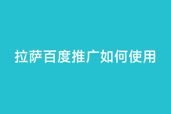 拉萨百度推广如何使用