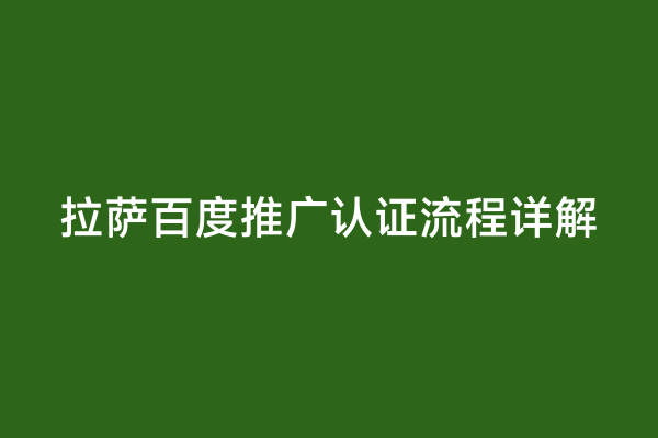 拉萨百度推广认证流程详解