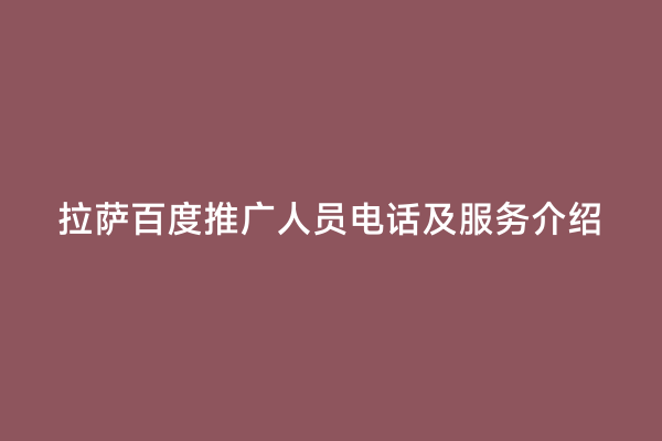 拉萨百度推广人员电话及服务介绍