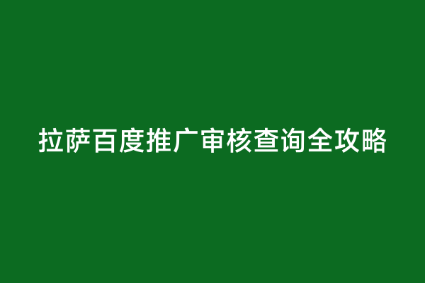 拉萨百度推广审核查询全攻略