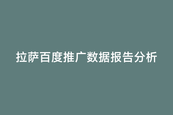 拉萨百度推广数据报告分析