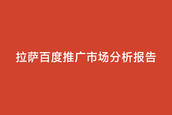 拉萨百度推广市场分析报告