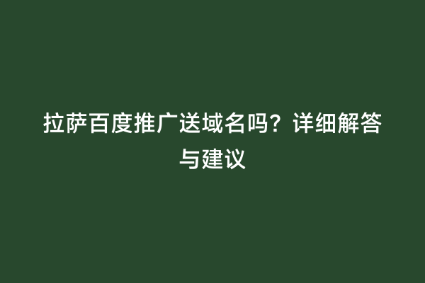 拉萨百度推广送域名吗？详细解答与建议