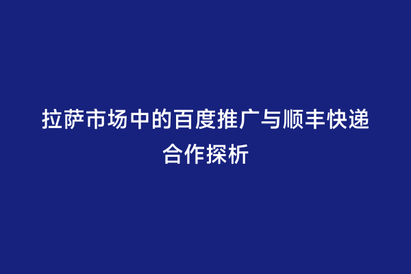 拉萨市场中的百度推广与顺丰快递合作探析