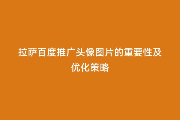 拉萨百度推广头像图片的重要性及优化策略
