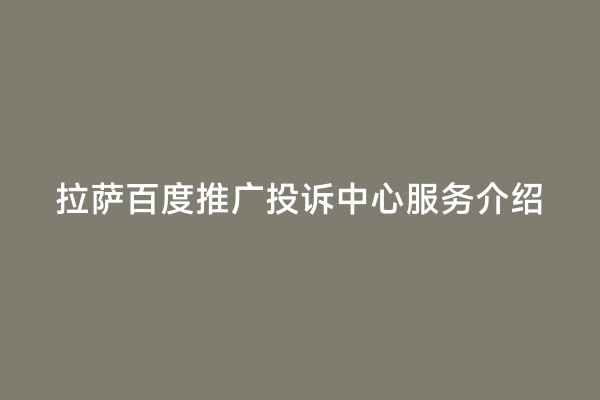 拉萨百度推广投诉中心服务介绍