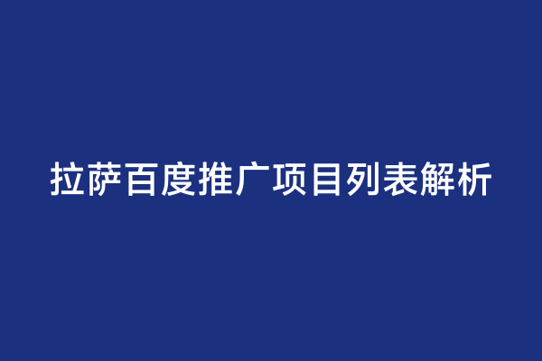 拉萨百度推广项目列表解析