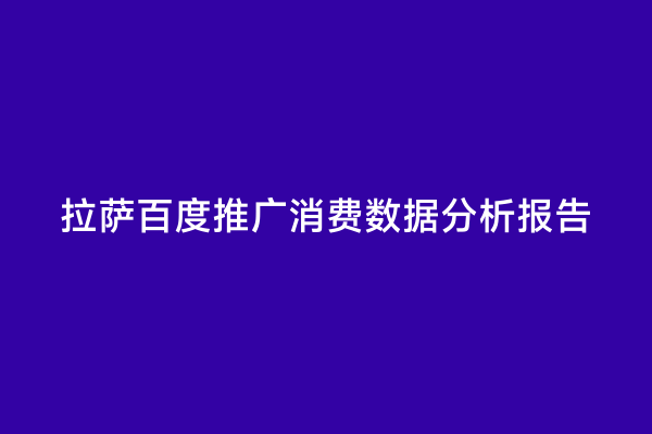 拉萨百度推广消费数据分析报告