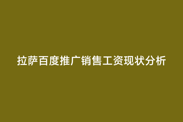 拉萨百度推广销售工资现状分析