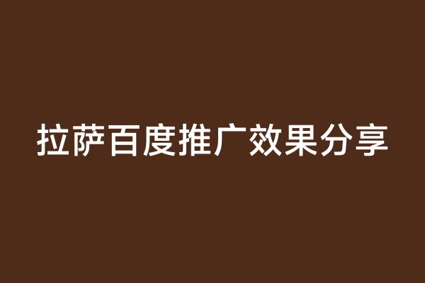 拉萨百度推广效果分享
