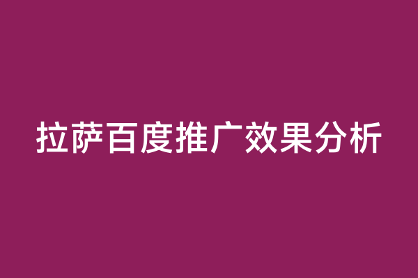 拉萨百度推广效果分析